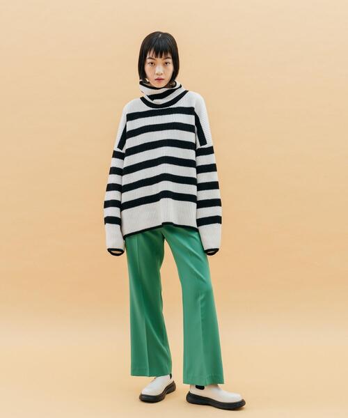 CITEN(シテン)の「<CITEN>ムジ/ボーダー カタアゼ ハイネック ニット(ニット/セーター・レディース・ブラック/ピンク/ロイヤルブルー・FREE)」の6枚目の写真