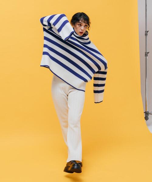 CITEN(シテン)の「<CITEN>ムジ/ボーダー カタアゼ ハイネック ニット(ニット/セーター・レディース・ブラック/ピンク/ロイヤルブルー・FREE)」の16枚目の写真