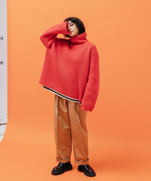 CITEN(シテン)の「<CITEN>ムジ/ボーダー カタアゼ ハイネック ニット(ニット/セーター・レディース・ブラック/ピンク/ロイヤルブルー・FREE)」の21枚目の写真