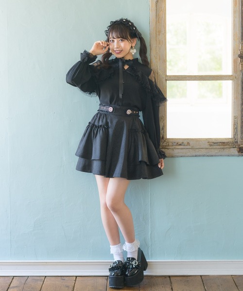 ROJITA（ロジータ）の「Wリボンレース切替ラッフルブラウス（シャツ/ブラウス・レディース・ホワイト/ブラック/パープル・FREE）」の14枚目の写真