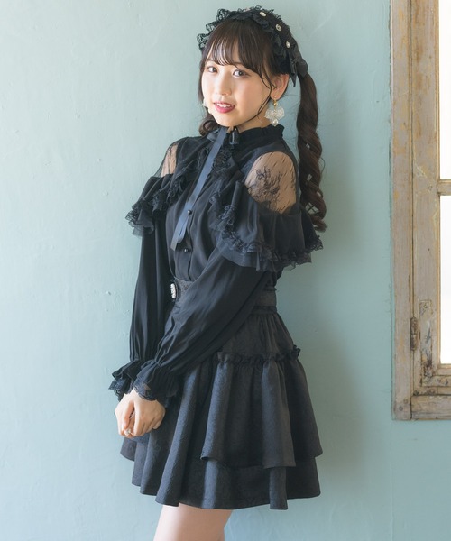 ROJITA（ロジータ）の「Wリボンレース切替ラッフルブラウス（シャツ/ブラウス・レディース・ホワイト/ブラック/パープル・FREE）」の15枚目の写真