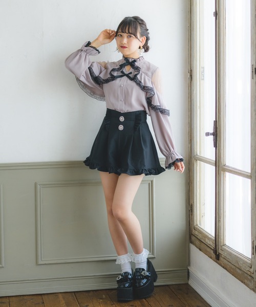 ROJITA（ロジータ）の「Wリボンレース切替ラッフルブラウス