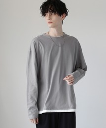 ルーズベーシック フェイクレイヤード長袖Tシャツ
