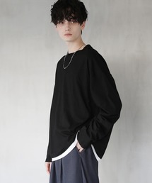 ルーズベーシック フェイクレイヤード長袖Tシャツ