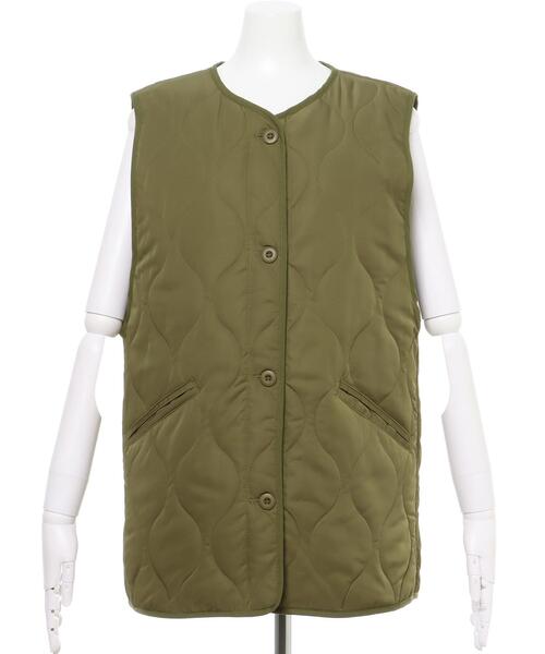 INGNI（イング）の「キルティング／ベスト（ベスト・レディース・ブラック/カーキ/アイボリー・M）」の4枚目の写真