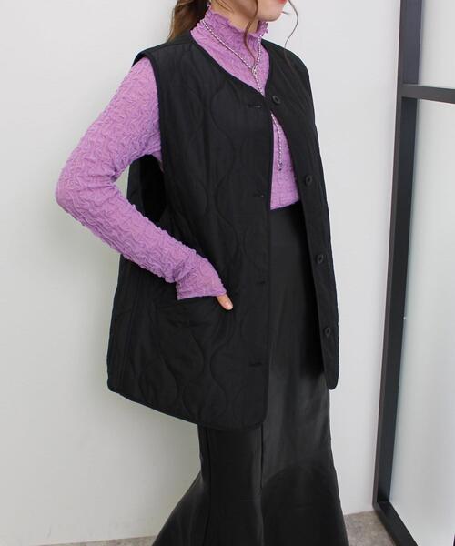 INGNI（イング）の「キルティング／ベスト（ベスト・レディース・ブラック/カーキ/アイボリー・M）」の14枚目の写真