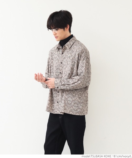 coca(coca)(コカ)の「メンズアソート柄シャツ(シャツ/ブラウス・メンズ・アイボリー/ブラック/ブルー・M/L/XL)」の4枚目の写真