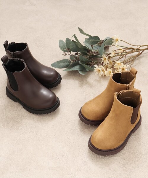 apres les cours（アプレレクール）の「サイドゴアブーツ（ブーツ・キッズ・ダークブラウン/ベージュ・15 /18/17/19/14/16）」の4枚目の写真