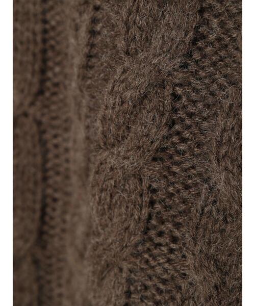 CRAFT STANDARD BOUTIQUE（クラフトスタンダードブティック）の「Vネックケーブルニットプルオーバー　◆（ニット/セーター・レディース・ブラック/ベージュ/ブラウン/カーキ/マスタード・FREE）」の15枚目の写真
