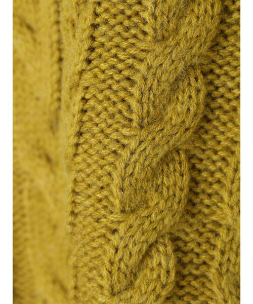 CRAFT STANDARD BOUTIQUE（クラフトスタンダードブティック）の「Vネックケーブルニットプルオーバー　◆（ニット/セーター・レディース・ブラック/ベージュ/ブラウン/カーキ/マスタード・FREE）」の16枚目の写真