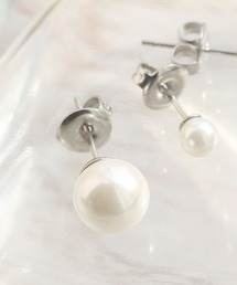 金属アレルギー対応 3サイズ展開 シンプルパールスタッドステンレスピアス