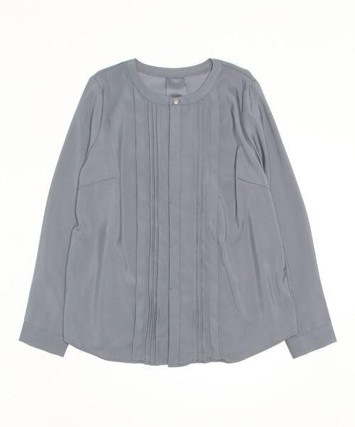 TRUDEA(トルディア)の「ピンタックノーカラーブラウス(シャツ/ブラウス・レディース・ホワイト/ブラック/ベージュ/ブルーグリーン・MEDIUM/LARGE)」の21枚目の写真