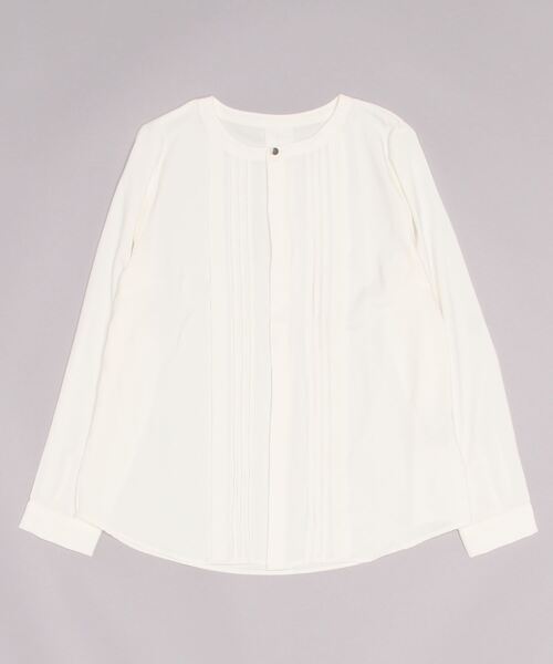 TRUDEA(トルディア)の「ピンタックノーカラーブラウス(シャツ/ブラウス・レディース・ホワイト/ブラック/ベージュ/ブルーグリーン・MEDIUM/LARGE)」の11枚目の写真