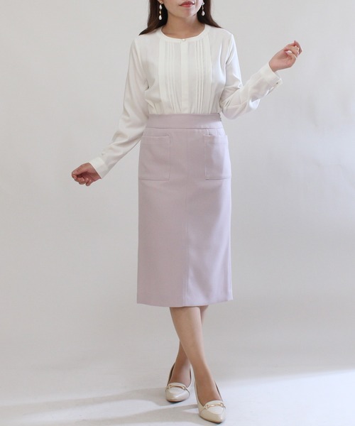 TRUDEA(トルディア)の「ピンタックノーカラーブラウス(シャツ/ブラウス・レディース・ホワイト/ブラック/ベージュ/ブルーグリーン・MEDIUM/LARGE)」の19枚目の写真