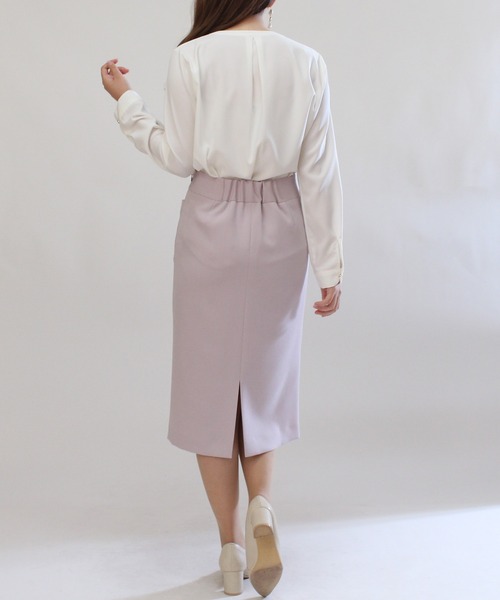 TRUDEA(トルディア)の「ピンタックノーカラーブラウス(シャツ/ブラウス・レディース・ホワイト/ブラック/ベージュ/ブルーグリーン・MEDIUM/LARGE)」の9枚目の写真