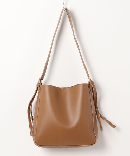LAC-VERT（ラック・ヴェール）の「PWレザーショルダーバッグ（ショルダーバッグ・レディース・キャメル/ホワイト/ブラック/ベージュ/ブラウン・FREE）」の9枚目の写真