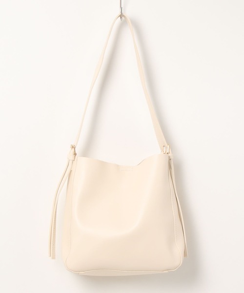 LAC-VERT（ラック・ヴェール）の「PWレザーショルダーバッグ（ショルダーバッグ・レディース・キャメル/ホワイト/ブラック/ベージュ/ブラウン・FREE）」の12枚目の写真