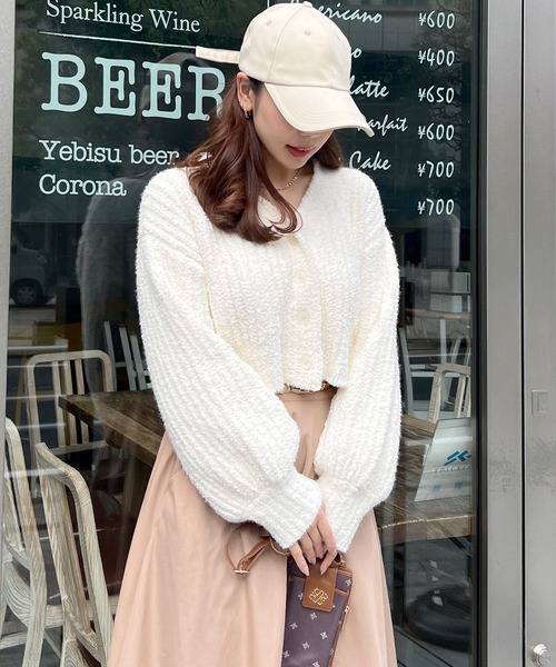 ROYAL PARTY（ロイヤルパーティー）の「【ZOZO限定】フワフワカーディガン（カーディガン/ボレロ・レディース・ピンク/オフホワイト/ラベンダー/ブラック・FREE）」の2枚目の写真