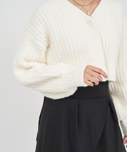 ROYAL PARTY（ロイヤルパーティー）の「【ZOZO限定】フワフワカーディガン（カーディガン/ボレロ・レディース・ピンク/オフホワイト/ラベンダー/ブラック・FREE）」の6枚目の写真