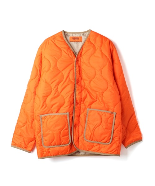 UNIVERSAL OVERALL(ユニバーサルオーバーオール)の「キルトジャケット【QUILT JACKET】(ノーカラージャケット・メンズ・ベージュ系その他/オフホワイト/ブラック/オリーブ/オレンジ/カーキ・L/M/S)」の6枚目の写真
