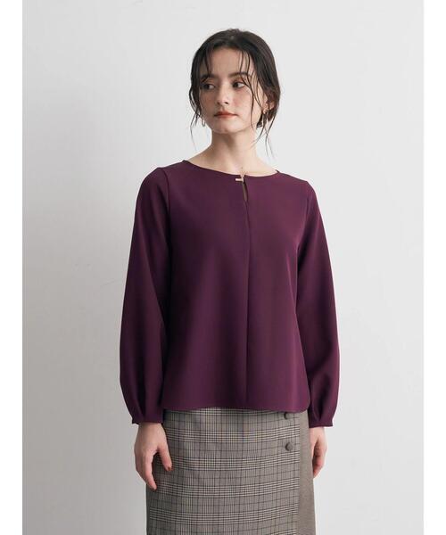 YECCA VECCA(イェッカヴェッカ)の「メタルホックブラウス(シャツ/ブラウス・レディース・ネイビー/ボルドー/グレイッシュベージュ・FREE)」の4枚目の写真