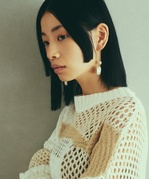 LAYMEE（レイミー）の「Armand knit / アルマンニット（ニット/セーター・レディース・アイボリー/ブラック・FREE）」の12枚目の写真