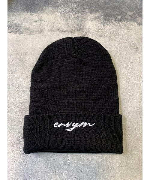 ENVYM(アンビー)の「E LOGO ニット CAP(ニットキャップ/ビーニー・レディース・ホワイト/ブラック・FREE)」の3枚目の写真
