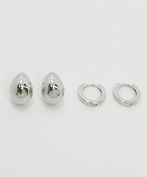 GOLDY（ゴールディ）の「【GOLDY】メタル ドロップ & ナノ ワンタッチ 2ペア ピアス / 1210910※（ピアス（両耳用）・レディース・マルチ/シルバー/ゴールド・FREE）」の2枚目の写真