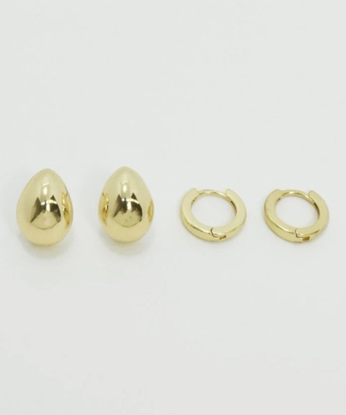 GOLDY（ゴールディ）の「【GOLDY】メタル ドロップ & ナノ ワンタッチ 2ペア ピアス / 1210910※（ピアス（両耳用）・レディース・マルチ/シルバー/ゴールド・FREE）」の8枚目の写真