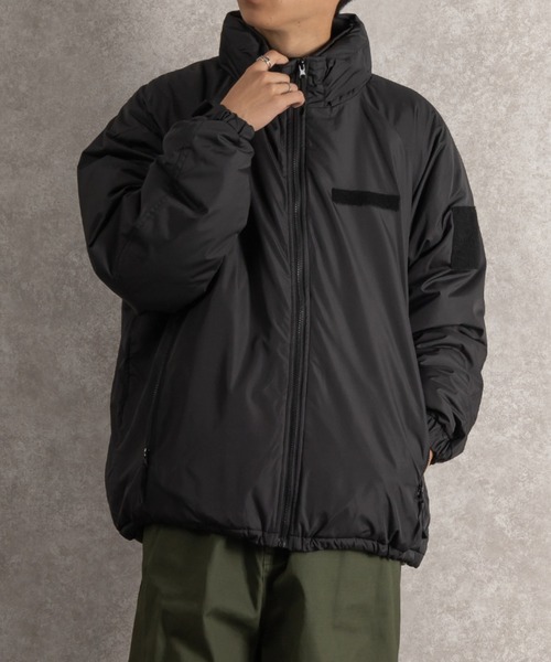 SlashDate（スラッシュデイト）の「中綿スタンドミリタリージャケット/ハッピージャケット/ビッグシルエット/撥水（ミリタリージャケット・メンズ・ブラック/アイボリー/カーキ・M/L/XL）」の3枚目の写真