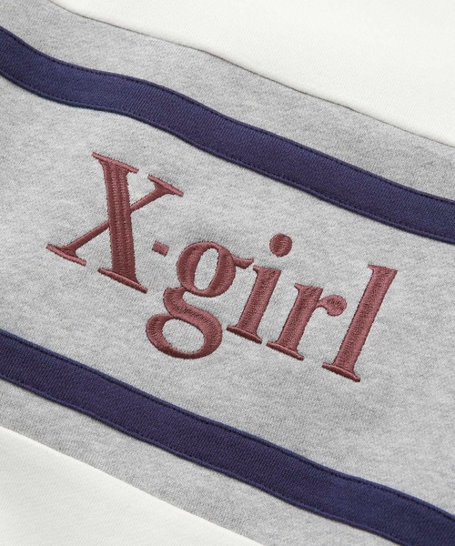 X-girl（エックスガール）の「OLDIES SWEAT TOP（スウェット・レディース・ライトグリーン/チャコール/ホワイト・S/M）」の8枚目の写真