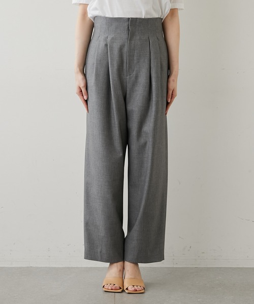 GALLARDAGALANTE（ガリャルダガランテ）の「《セットアップ対応》ハイウエスト2タックパンツ（スラックス・レディース・ベージュ/グレー・0/1/2）」の15枚目の写真