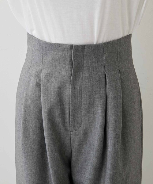GALLARDAGALANTE（ガリャルダガランテ）の「《セットアップ対応》ハイウエスト2タックパンツ（スラックス・レディース・ベージュ/グレー・0/1/2）」の18枚目の写真
