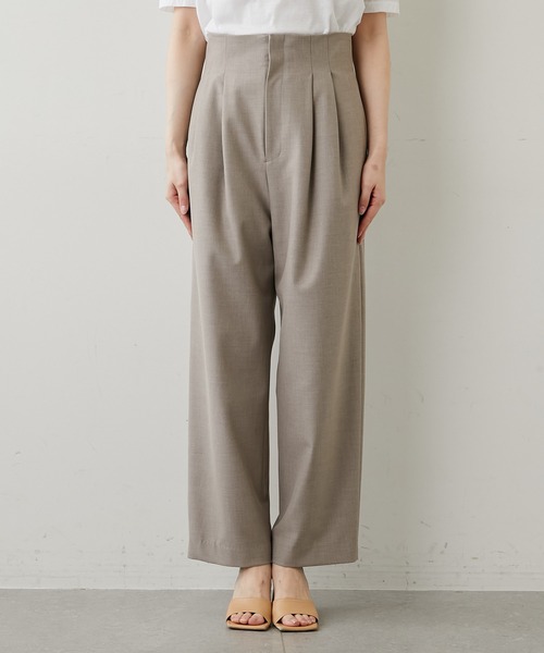 GALLARDAGALANTE（ガリャルダガランテ）の「《セットアップ対応》ハイウエスト2タックパンツ（スラックス・レディース・ベージュ/グレー・0/1/2）」の4枚目の写真