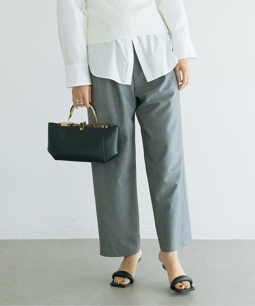 GALLARDAGALANTE（ガリャルダガランテ）の「《セットアップ対応》ハイウエスト2タックパンツ（スラックス・レディース・ベージュ/グレー・0/1/2）」の12枚目の写真