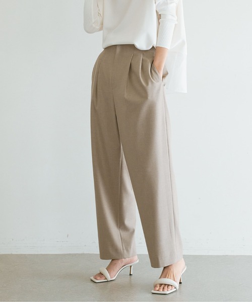 GALLARDAGALANTE（ガリャルダガランテ）の「《セットアップ対応》ハイウエスト2タックパンツ（スラックス・レディース・ベージュ/グレー・0/1/2）」の10枚目の写真