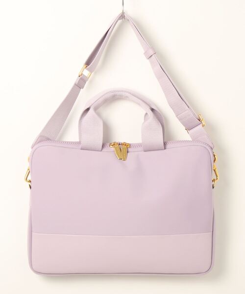 CHARLES & KEITH(チャールズ & キース)の「【販売終了】テクスチャード ラップトップバッグ(ビジネスバッグ・レディース・ライラック/ブラック/ネイビー・XL)」の13枚目の写真