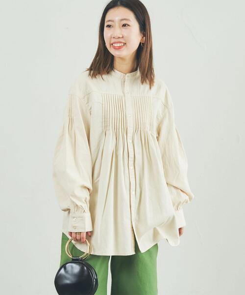 coen（コーエン）の「デニムピンタックブラウス（シャツ/ブラウス・レディース・コバルトブルー/ナチュラル・M/L）」の2枚目の写真