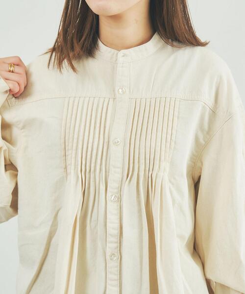 coen（コーエン）の「デニムピンタックブラウス（シャツ/ブラウス・レディース・コバルトブルー/ナチュラル・M/L）」の6枚目の写真