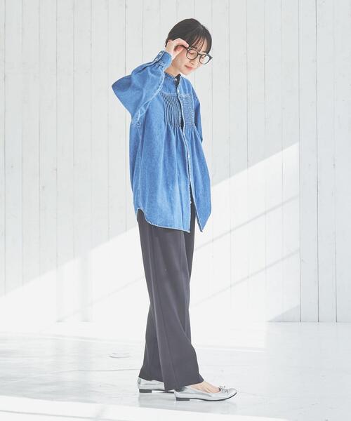 極美品✴︎Pheeta デニム ピンタック ブラウス ライトブルー 極美品✴︎Pheeta デニム ピンタック ブラウス ライトブルー トップス