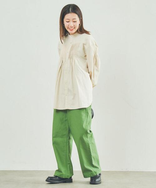 coen（コーエン）の「デニムピンタックブラウス（シャツ/ブラウス・レディース・コバルトブルー/ナチュラル・M/L）」の7枚目の写真