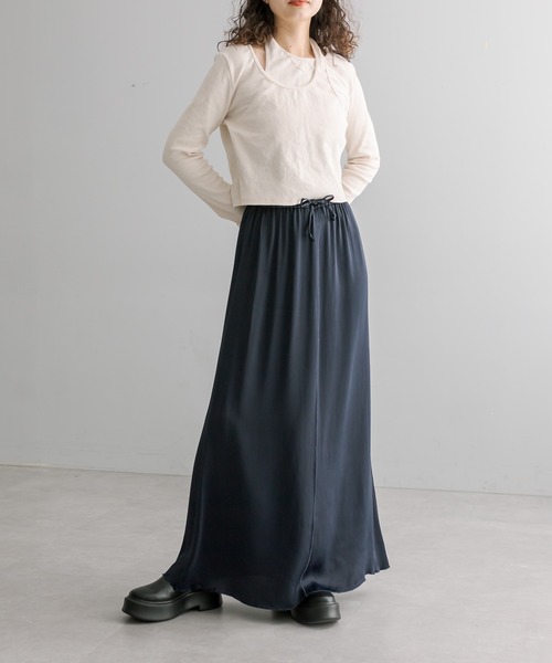 mystic（ミスティック）の「【サイズ展開あり】イージーサテンスカート（スカート・レディース・ライトグレー/ネイビー/グリーン・1/2）」の20枚目の写真