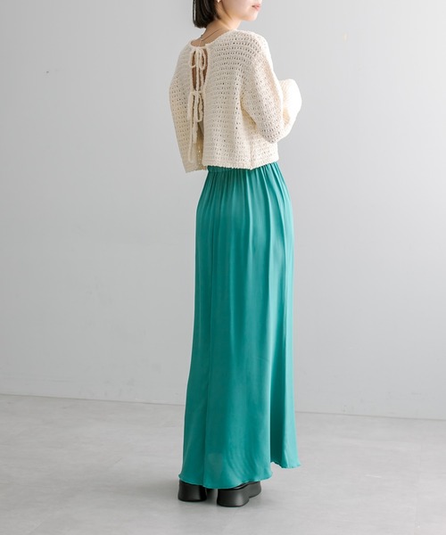 mystic（ミスティック）の「【サイズ展開あり】イージーサテンスカート（スカート・レディース・ライトグレー/ネイビー/グリーン・1/2）」の13枚目の写真