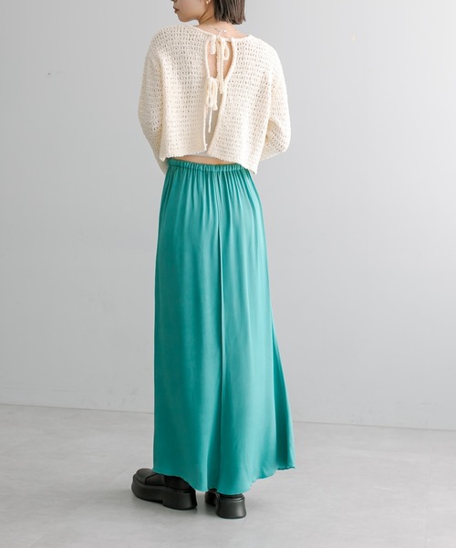 mystic（ミスティック）の「【サイズ展開あり】イージーサテンスカート（スカート・レディース・ライトグレー/ネイビー/グリーン・1/2）」の14枚目の写真