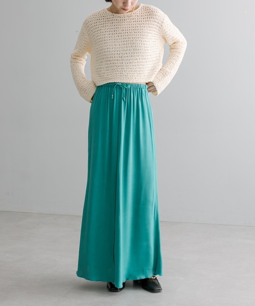 mystic（ミスティック）の「【サイズ展開あり】イージーサテンスカート（スカート・レディース・ライトグレー/ネイビー/グリーン・1/2）」の15枚目の写真