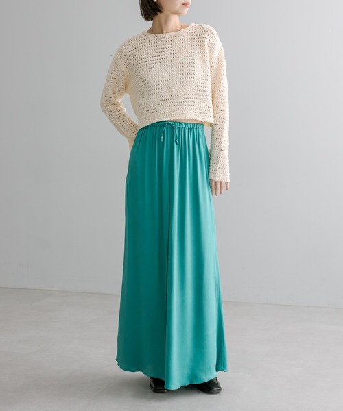 mystic（ミスティック）の「【サイズ展開あり】イージーサテンスカート（スカート・レディース・ライトグレー/ネイビー/グリーン・1/2）」の16枚目の写真