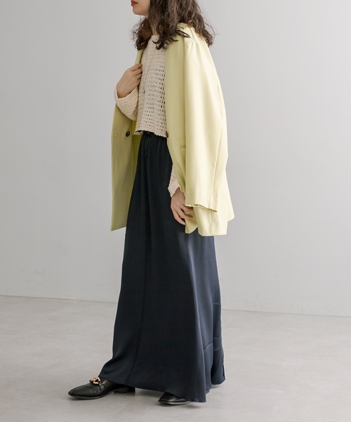 mystic（ミスティック）の「【サイズ展開あり】イージーサテンスカート（スカート・レディース・ライトグレー/ネイビー/グリーン・1/2）」の5枚目の写真