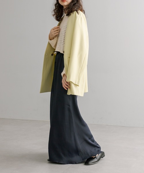 mystic（ミスティック）の「【サイズ展開あり】イージーサテンスカート（スカート・レディース・ライトグレー/ネイビー/グリーン・1/2）」の6枚目の写真