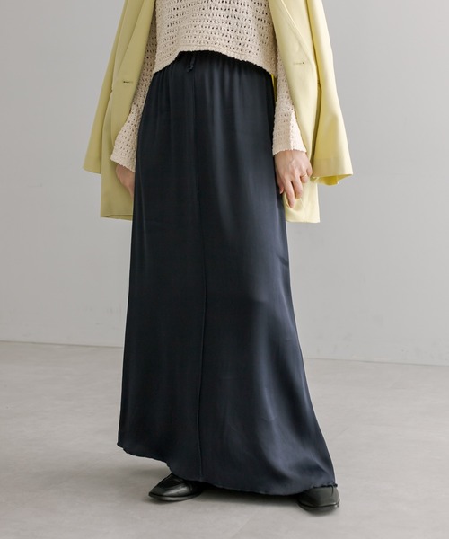 mystic（ミスティック）の「【サイズ展開あり】イージーサテンスカート（スカート・レディース・ライトグレー/ネイビー/グリーン・1/2）」の8枚目の写真