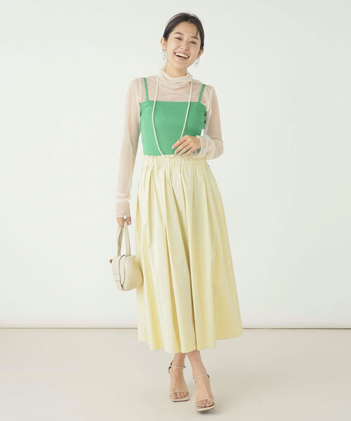 NOLLEY’S(ノーリーズ)の「《手洗い可能》リブビスチェ(ニット/セーター・レディース・グリーン/ブラック/アイボリー・38)」の4枚目の写真